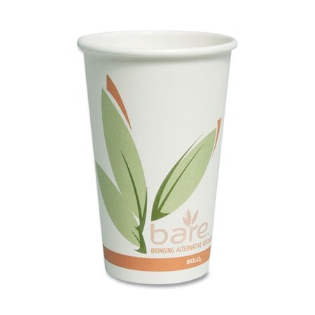 Dart Bare By Solo Eco-Forward Recycled Content Pcf Paper Hot Cups, 16 Oz, 1000PK 316RC